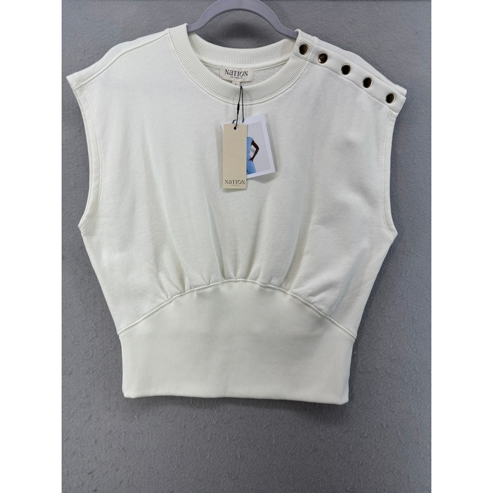 NWT Nation LTD Anthropologie MARNI L‎ Ivory Organic Peru Cotton Sleeveless Tank